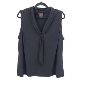 JM Studio Sleeveless Stretch Black Top Neck Tie Plus Size 2X Career Cocktail